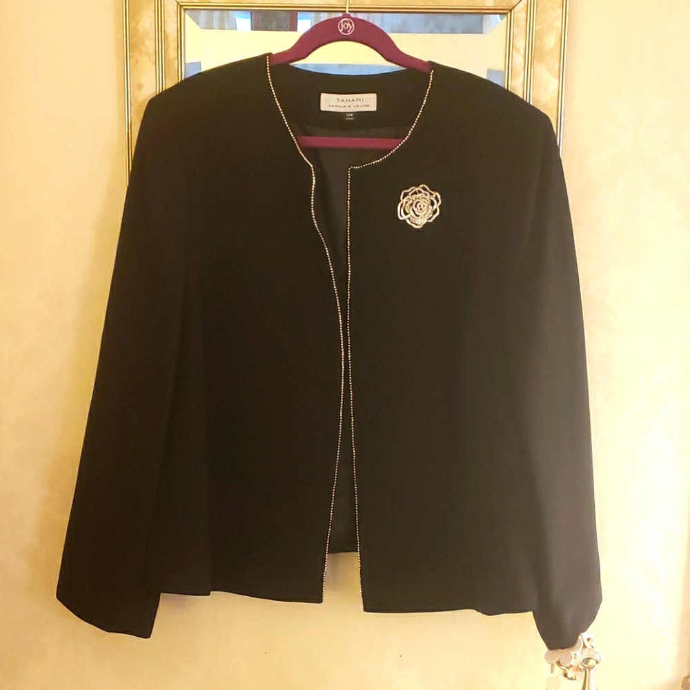 Black Women's Jacket with Silver Trim